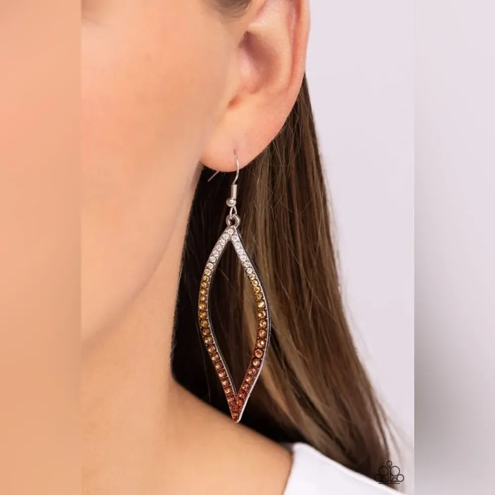 Paparazzi Admirable asymmetry  Silver and Brown Teardrop Earrings